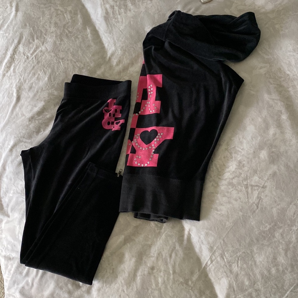 Juicy Couture jogger outfit in black velour